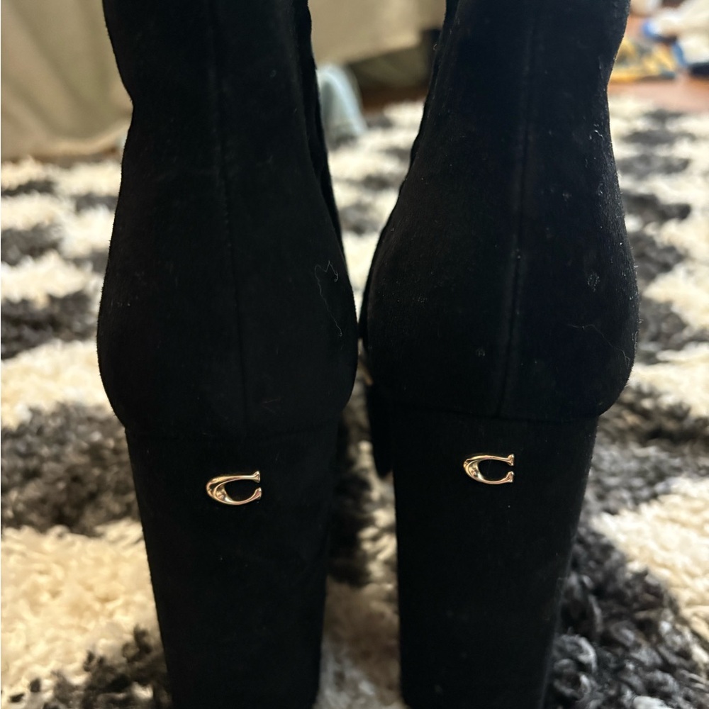 Coach Black Heeled Boots Elegant Design
